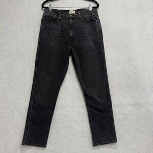 Etica Jeans Womens 31 Black Charcoal High Rise Straight Leg Stretch Denim Washed